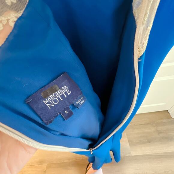 Marchesa Notte Royal Blue High Low Gown Size 6 - Picture 5 of 9